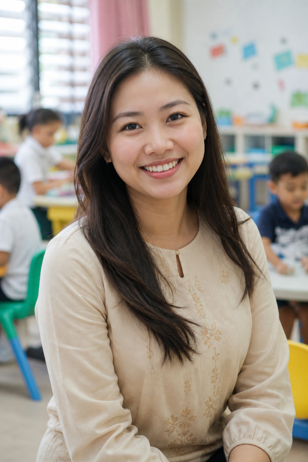 BrightSteps teacher smiling in classroom